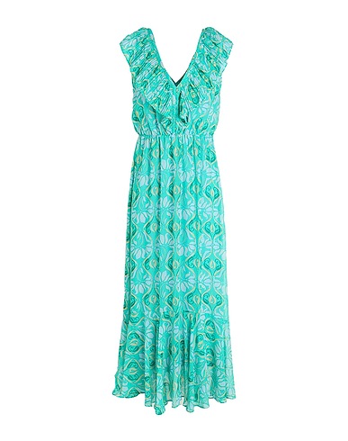 I BLUES Midi dress Green 100% Polyester