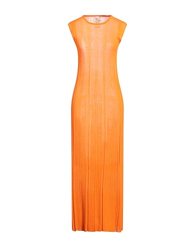 ALYSI Long dress Orange 90% Cotton, 10% Polyester
