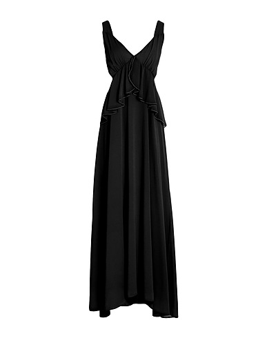 WHITE WISE Langes Kleid Schwarz 100% Polyester