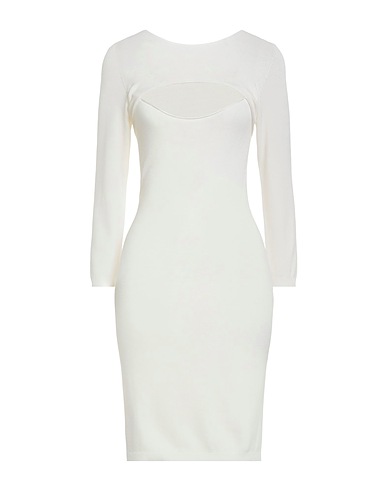 KONTATTO Sheath dress White 88% Viscose, 12% PBT - Polybutylene terephthalate