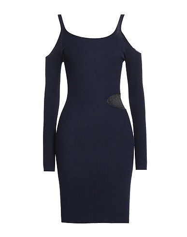 KONTATTO Sheath dress Navy blue 88% Viscose, 12% PBT - Polybutylene terephthalate