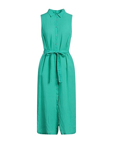 120% LINO Midi dress Green 100% Linen