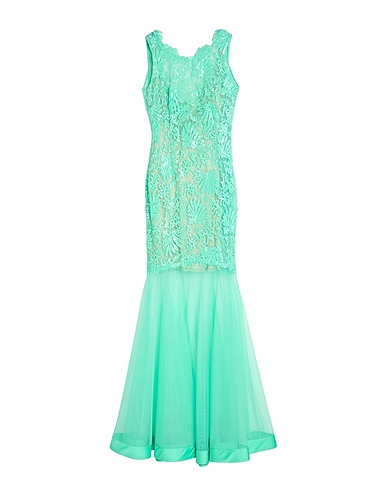 MAESTRI Long dress Light green 100% Polyester