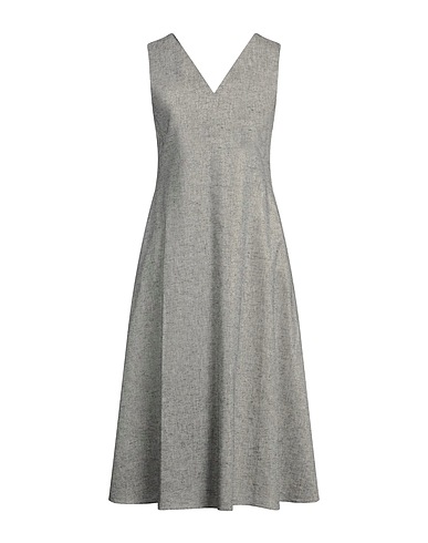 PUROTATTO Midi dress Light grey 46% Linen, 38% Cotton, 16% Lurex®