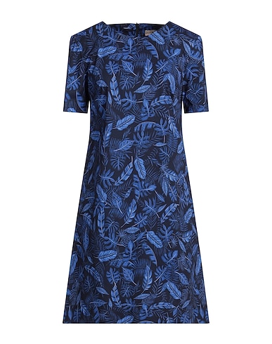 PUROTATTO Short dress Blue 97% Cotton, 3% Elastane
