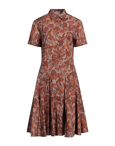 PUROTATTO Midi dress Light brown 97% Cotton, 3% Elastane