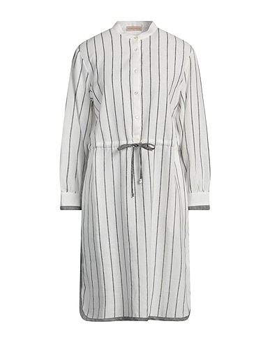 PUROTATTO Midi dress White 55% Linen, 45% Viscose