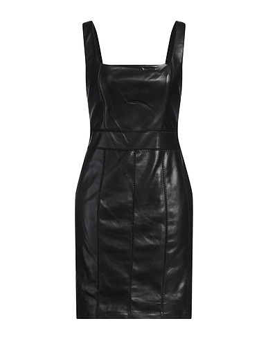 GUESS Sheath dress Black 100% Polyester, Polyurethane coated