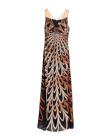 GAI MATTIOLO Long dress NERO 50% Polyester, 45% Rayon, 5% Elastane