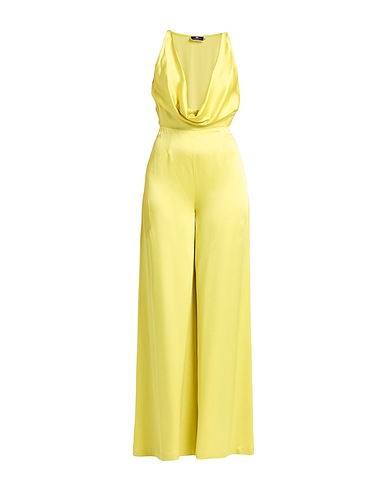 ELISABETTA FRANCHI Jumpsuits and Dungarees Lime green 66% Acetate, 34% Viscose