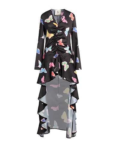 5 PROGRESS Long dress Black 100% Polyester