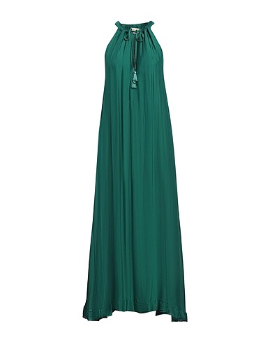 KAOS JEANS Vestito lungo Verde smeraldo 70% Viscosa, 30% Seta