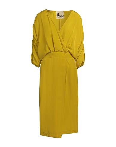 8PM Midi dress Mustard 100% Cupro