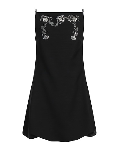 P.A.R.O.S.H. Short dress Black 52% Wool, 48% Viscose