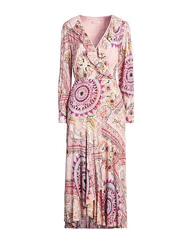 GUESS Long dress Pink 98% Viscose, 2% Metal
