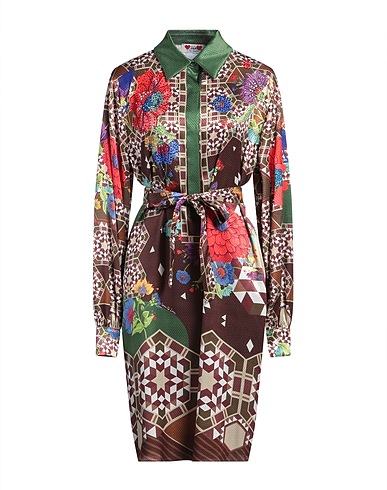 GAI MATTIOLO Midi dress Dark brown 100% Polyester