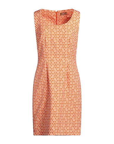 ANNA SIRICO COUTURE Sheath dress Orange 90% Polyester, 10% Elastane