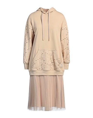TWINSET Midi dress Sand 71% Cotton, 29% Polyester