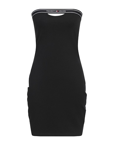 TOMMY JEANS Sheath dress Black 70% Viscose, 25% Polyamide, 5% Elastane, Polyester