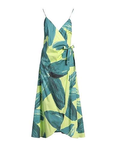 LIVIANA CONTI Midi dress Slate blue 68% Cotton, 28% Polyamide, 4% Elastane