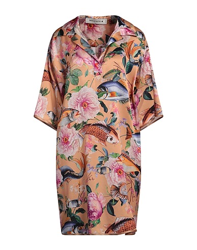 SHIRTAPORTER Short dress Apricot 96% Silk, 4% Elastane