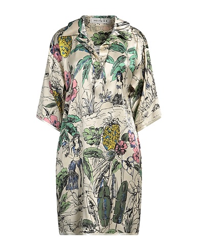 SHIRTAPORTER Short dress Beige 96% Silk, 4% Elastane