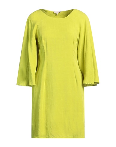 CAMICETTASNOB Vestito corto Verde lime 64% Viscosa, 36% Lino