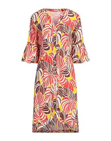CAMICETTASNOB Midi dress Brown 97% Cotton, 3% Elastane