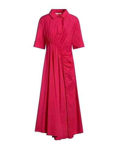 LIVIANA CONTI Midi dress Fuchsia 68% Cotton, 28% Polyamide, 4% Elastane