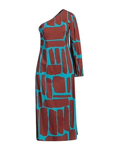 LIVIANA CONTI Midi dress Chocolate brown 68% Cotton, 28% Polyamide, 4% Elastane