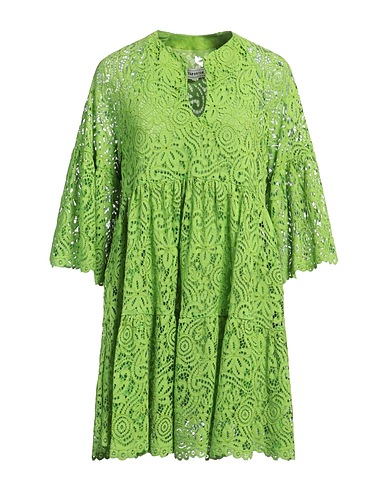 SHIRTAPORTER Short dress Green 42% Cotton, 33% Viscose, 25% Polyamide