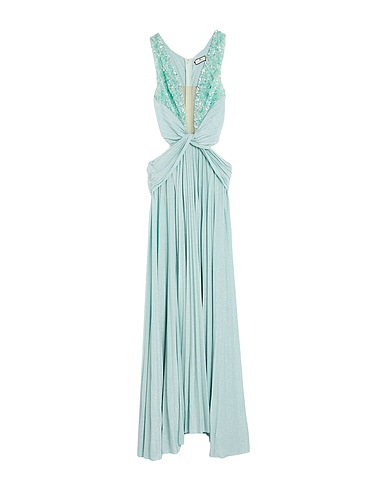ELISABETTA FRANCHI Long dress RED CARPET Sky blue 63% Viscose, 17% Polyester, 15% Polyamide, 5% Elastane