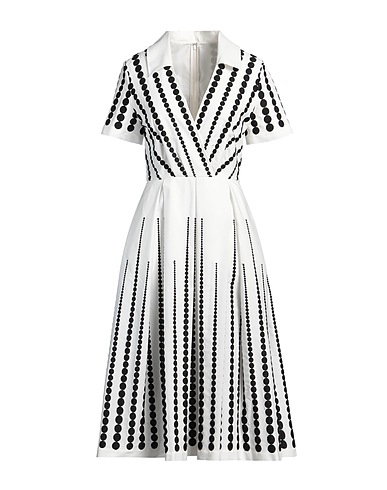 ELIE SAAB Midi dress White 37% Polyester, 32% Modal, 28% Cotton, 3% Silk