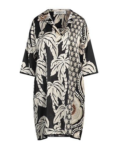 SHIRTAPORTER Short dress Black 96% Silk, 4% Elastane