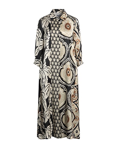 SHIRTAPORTER Midi dress Beige 96% Silk, 4% Elastane