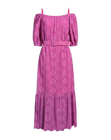 SHIRTAPORTER Midi dress Magenta 42% Cotton, 33% Viscose, 25% Polyamide
