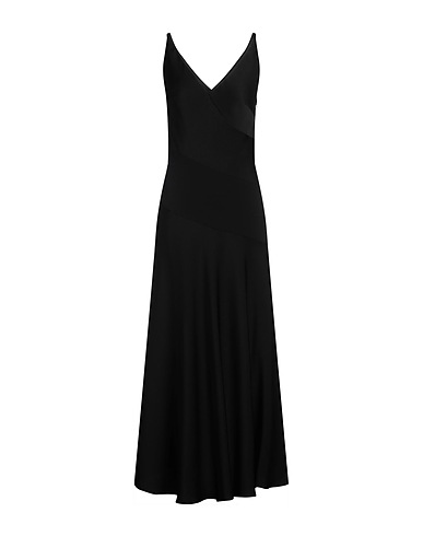 HALSTON Langes Kleid Schwarz 82% Triacetat, 18% Polyester