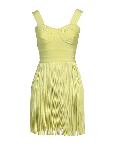 HERVÉ LÉGER Robe courte Vert lime 90% Rayonne recyclée, 9% Nylon, 1% Élasthanne