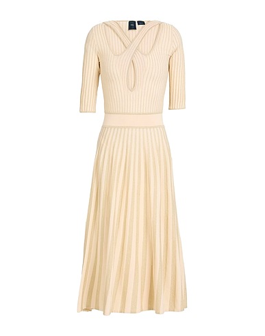 PINKO Midi dress Beige 54% Viscose, 40% Polyamide, 6% Polyester