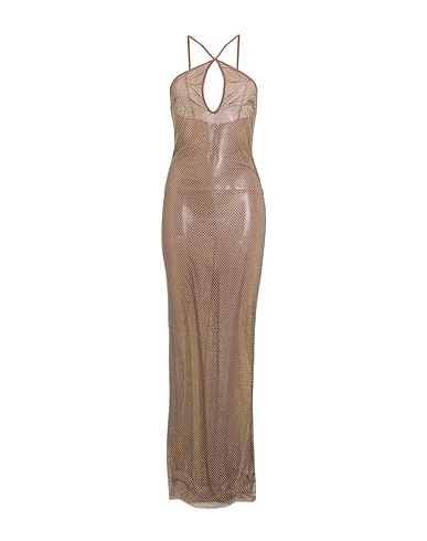 NEW ARRIVALS Long dress Chocolate brown 100% PES - Polyethersulfone