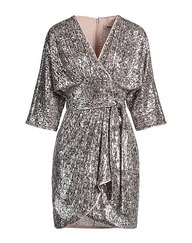 DIANE VON FURSTENBERG Sequin dress Silver 94% Polyester, 6% Elastane
