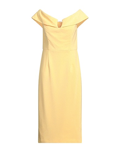 REBECCA VALLANCE Midi dress Yellow 95% Polyester, 5% Elastane