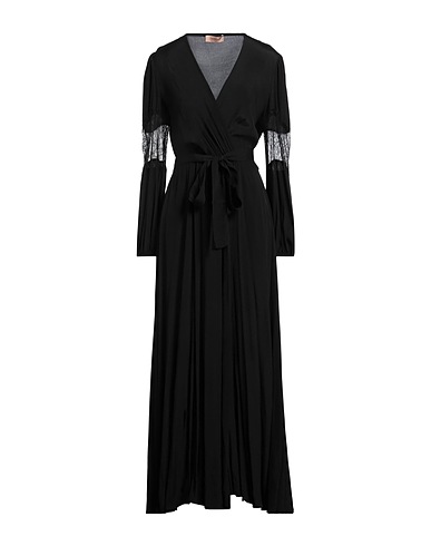 TWINSET Long dress Black 100% Viscose, Polyester