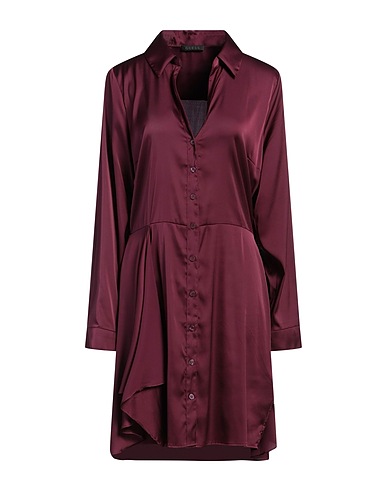GUESS Shirt dress Plum 96% Polyester, 4% Elastane