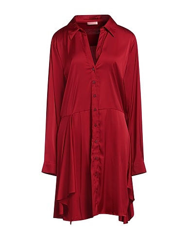 GUESS Shirt dress Garnet 96% Polyester, 4% Elastane