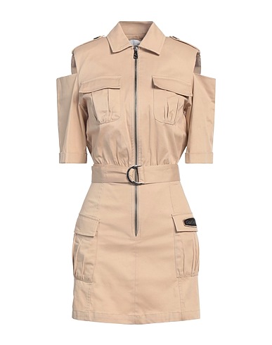 GAëLLE Paris Shirt dress Beige 98% Cotton, 2% Elastane