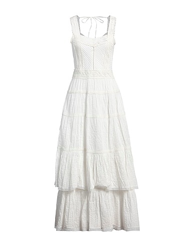 TWINSET Long dress Ivory 100% Cotton, Polyamide