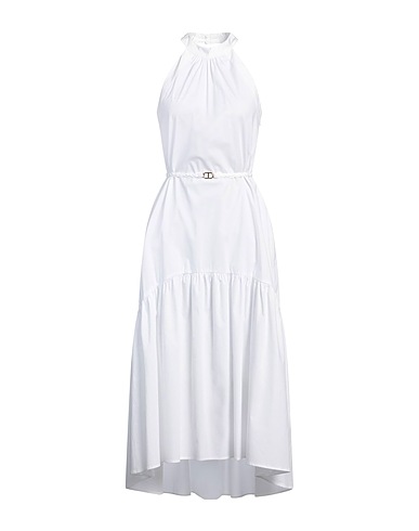TWINSET ロングワンピース・ドレス ホワイト コットン 96% / ポリウレタン 4%