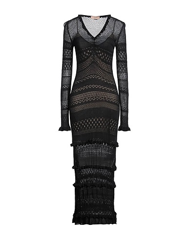TWINSET Vestito lungo Nero 65% Viscosa, 35% Poliammide