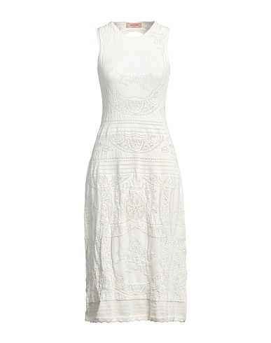 TWINSET Midi dress Off white 100% Polyamide